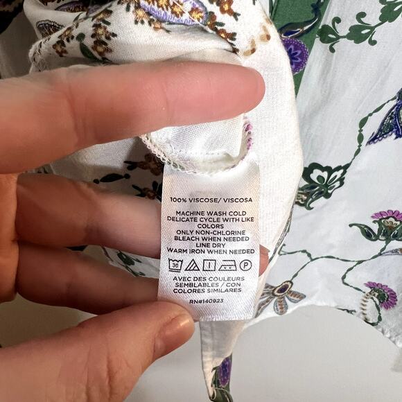 LOFT Peacock Button Up - Picture 3 of 4